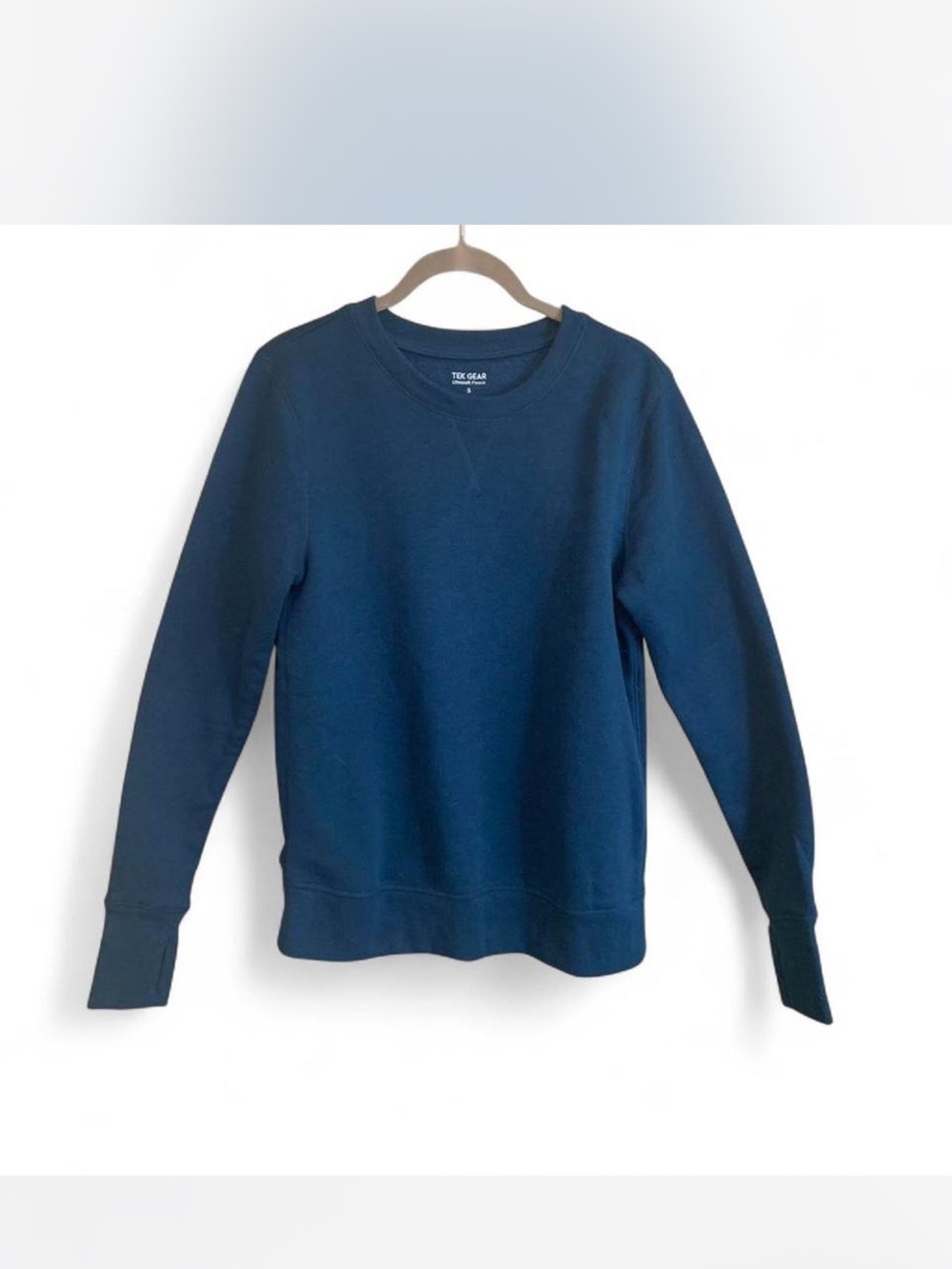 Outdoorsy Cozy Fleece tek gear Women's Crewneck Sweatshirt in Blue Teal size S